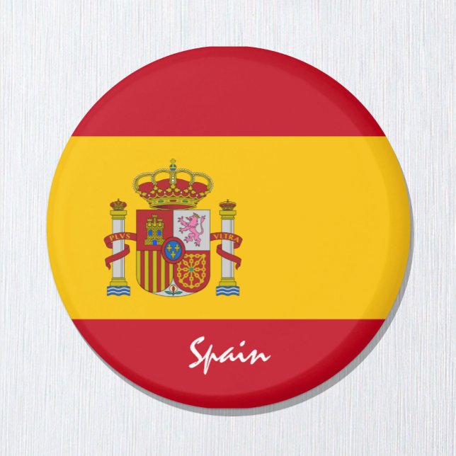 Spanska flagga & Spanien, resa, helgdag/sportfanta Magnet (Skapare uppladdad)