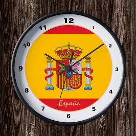 Spanska Flagga & Spanien trendig mode /designklock Rund Klocka