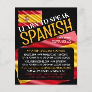 Spanska Flagga, Spanska språkkursreklam Flygblad