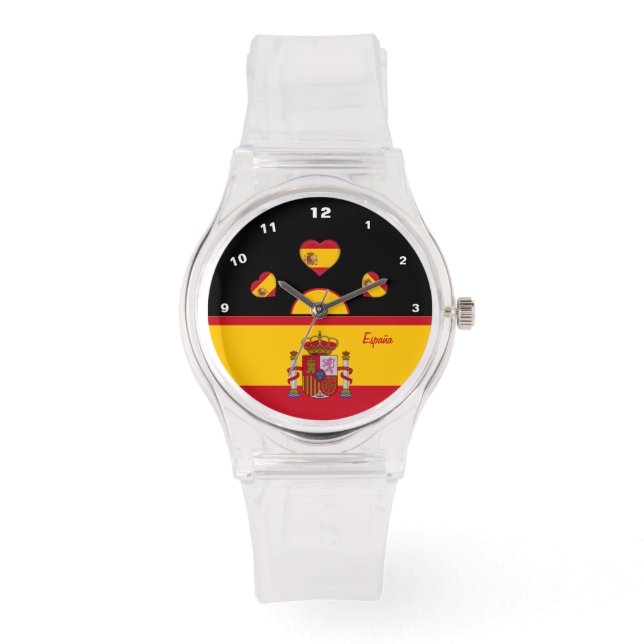 Spanska Flagga Watch, España, Spanien mode /sport Armbandsur (Framsida)
