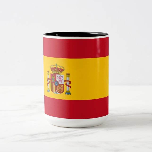 Spanska flaggan (Spanien) Två-Tonad Mugg (Center)