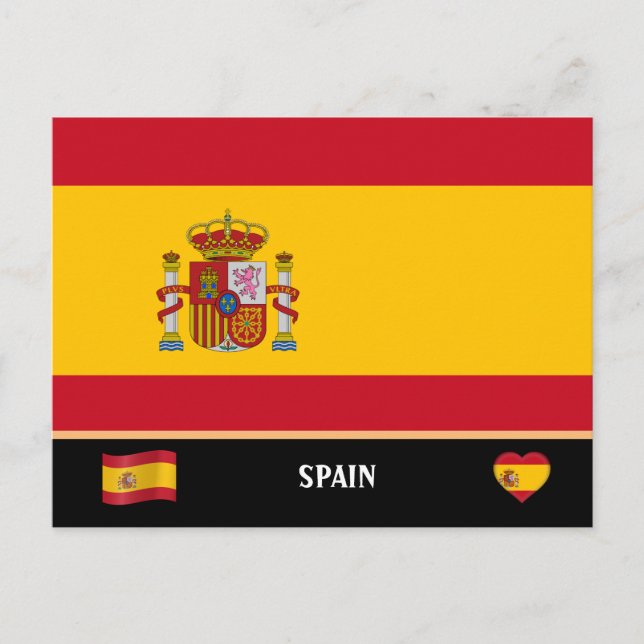 Spanska flaggan & Spanska resor / Spanien Vykort (Framsida)