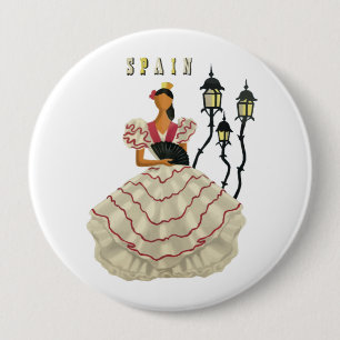 Spanska Flamenco Dancer-kvinnan Spanien Travel Art Knapp
