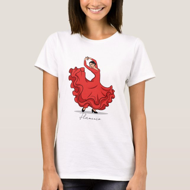 Spanska Flamenco Dancer T Shirt (Framsida)