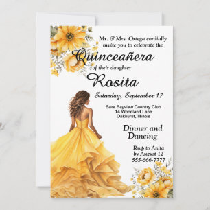 Spanska flickor 15-års Quinceanera-inbjudan Inbjudningar