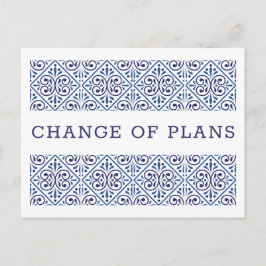 Spanska flottan Indigo Kakel Ändring av planer BRÖ Meddelande Vykort