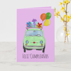 Spanska födelsedag - Retro Fiat 500-kort Kort