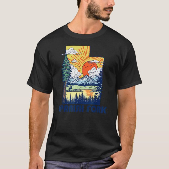 Spanska fork Utah Nature State Pride Mountains Ret T Shirt (Framsida)