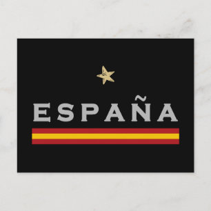Spanska fotbollströjor fotbollsfans spanska flagga vykort