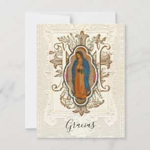 Spanska Funeral Guadalupe Religiösa Tack Kort