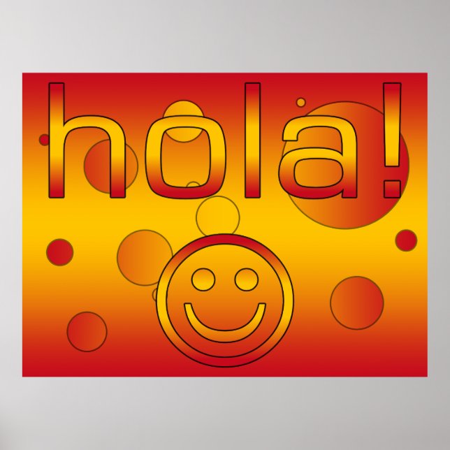 Spanska gåvor: Hej/Hola Ansikte Poster (Framsidan)