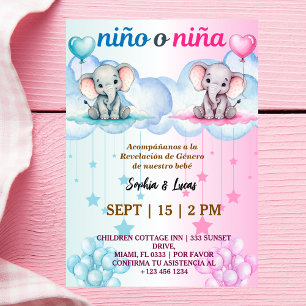 Spanska genderna avslöjade Nino eller Nina med Ele Inbjudningar
