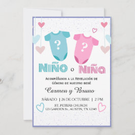 Spanska Genderna Reveal Inbjudan Revelacion de gen