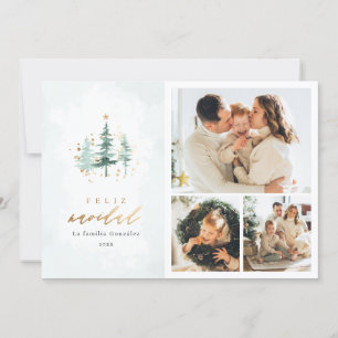 Spanska Gräs Träd 3 Photo Collage Feliz Navidad Julkort