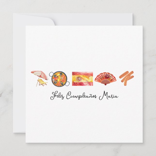 spanska Grattis på födelsedagen, Feliz Cumpleaños  Kort (Framsida)