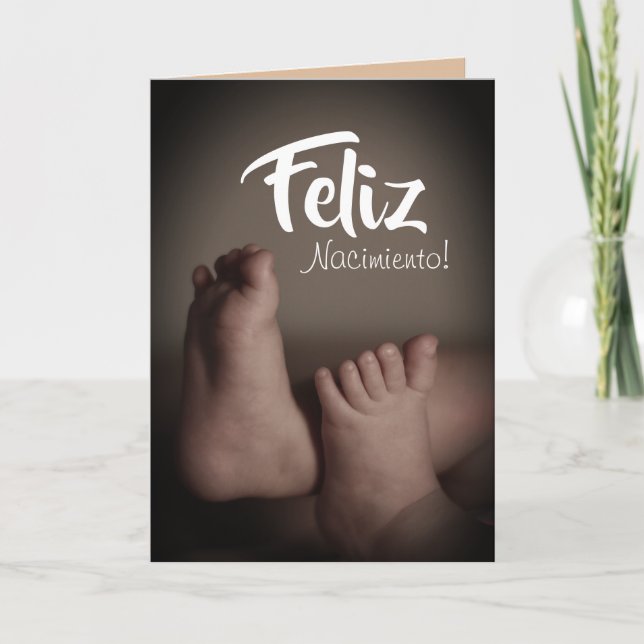 Spanska Grattisar "Feliz Nacimiento" Baby Kort (Framsida)