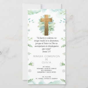 Spanska, Grey First Communion Bookmark Favor Tack Kort