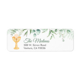 Spanska Grey First Communion-Returadressen Returadress Etikett