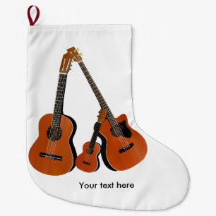 Spanska Guitar Acoustic Bass and Ukulele Stor Julstrumpa