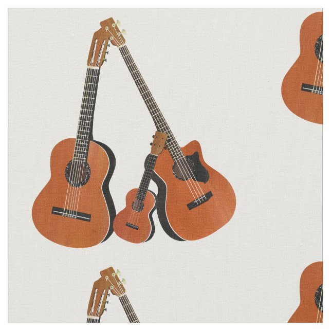 Spanska Guitar Acoustic Bass and Ukulele Tyg (Närbild)