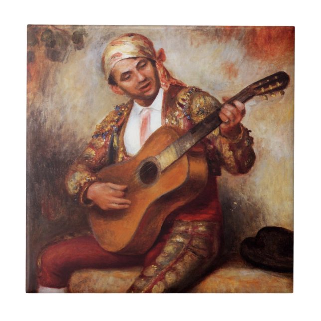 Spanska Guitarist (av Pierre-August Renoir) Kakelplatta (Framsidan)