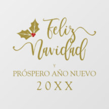 Spanska Guld Feliz Navidad Whimsical Typography