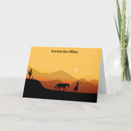 Spanska hälsningskort för häst och Man Silhouette Tack Kort