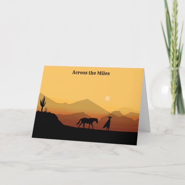 Spanska hälsningskort för häst och Man Silhouette Tack Kort (Framsida)