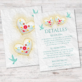 Spanska Hjärtan Blommor Duvor Mexikansk Bröllop Inbjudningar