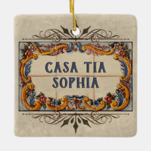 Spanska House Sign Ceramic Ornament
