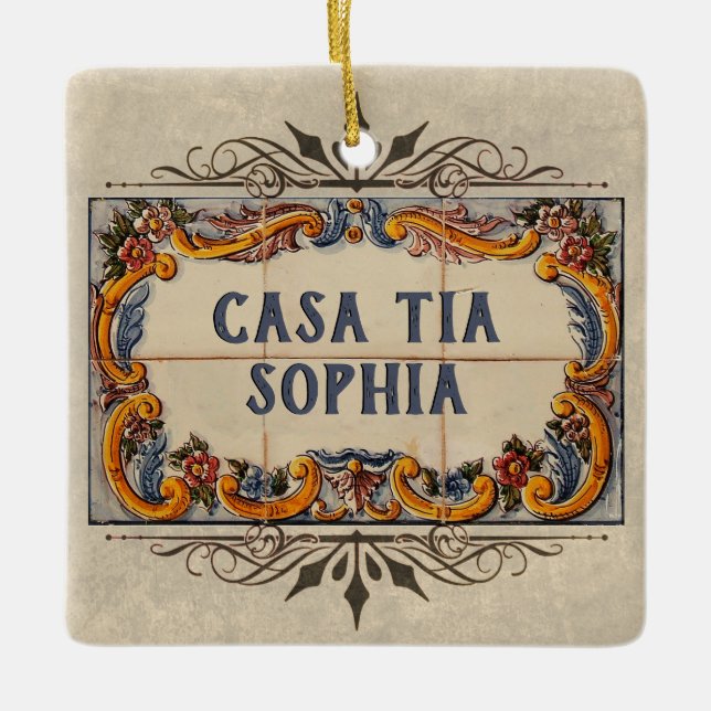 Spanska House Sign Ceramic Ornament (Framsida)