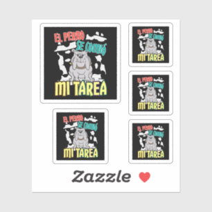 Spanska Hund Ate Min hemläxa - Perro Tarea Klistermärken