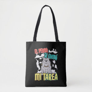 Spanska Hund Ate Min hemläxa - Perro Tarea Tygkasse