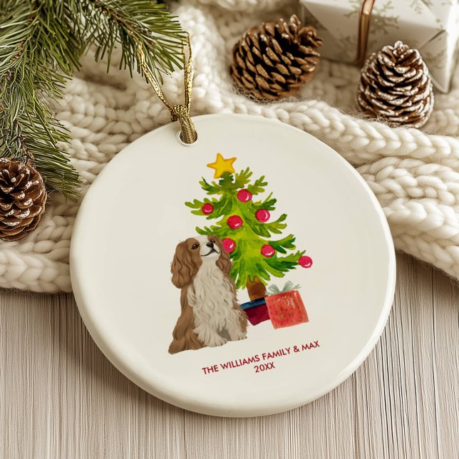 Spanska Hund Personlig jul Julgransprydnad Keramik (Skapare uppladdad)