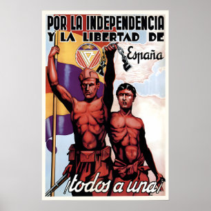 Spanska inbördeskriget Folkfrontsaffisch Allt Poster