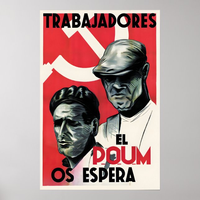 Spanska inbördeskriget propagandaaffisch Arbetare, Poster (Framsidan)