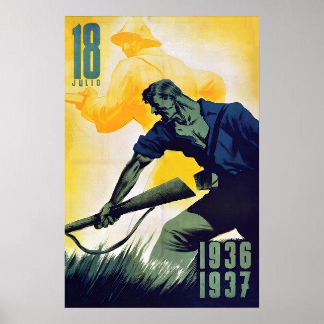 Spanska inbördeskriget propagandaposter CNT krigs  Poster (Framsidan)