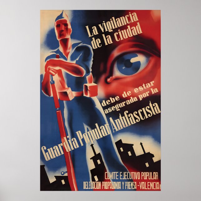 Spanska inbördeskriget propagandaposter Guardia Poster (Framsidan)