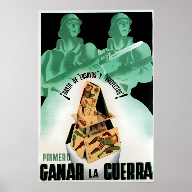 Spanska inbördeskriget propagandaposter Vinn först Poster (Framsidan)