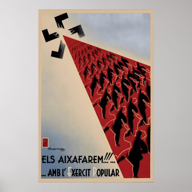 Spanska inbördeskrigets affisch Den populära armén (Framsidan)