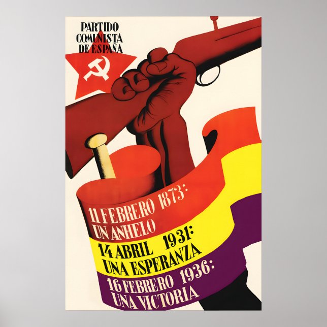Spanska inbördeskrigets affisch kommunistpartiet (Framsidan)