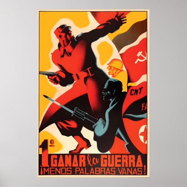 Spanska inbördeskrigets propagandaposter -Vinn kri Poster (Framsidan)