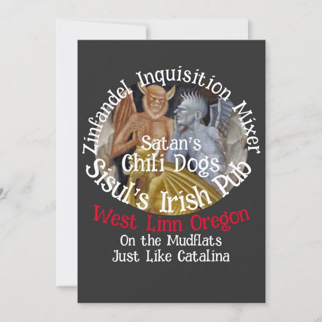 Spanska inkvisitionen Catalina Wine Mixer West Lin Inbjudningar (Framsida)