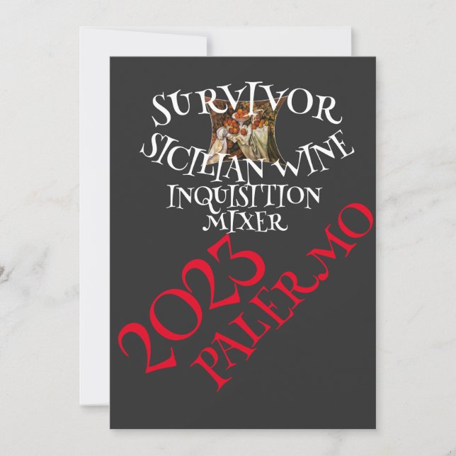 Spanska inkvisitionen fest middag vin TShirt 2051 Inbjudningar (Framsida)