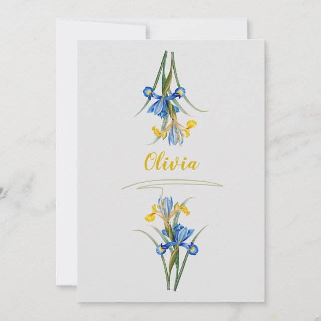 Spanska iris av Pierre-Joseph Redouté Inbjudningar (Framsida)