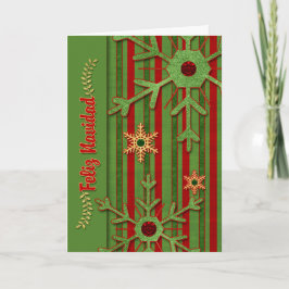 Spanska Jul Feliz Navidad Red-Grönten Helgkort