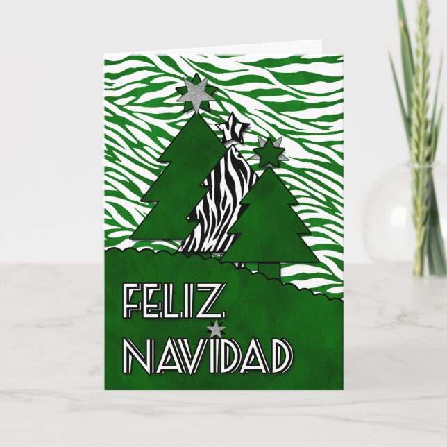 Spanska jul Feliz Navidad Zebra Helgkort (Framsida)