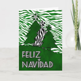 Spanska jul Feliz Navidad Zebra Helgkort