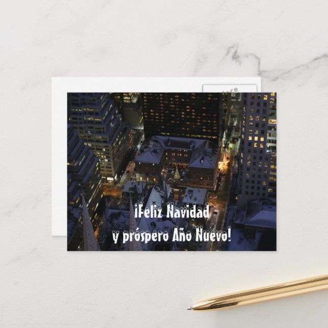 Spanska Julgran i Manhattan på natten Vykort (Fram/Back In Situ)