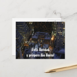 Spanska Julgran i Manhattan på natten Vykort